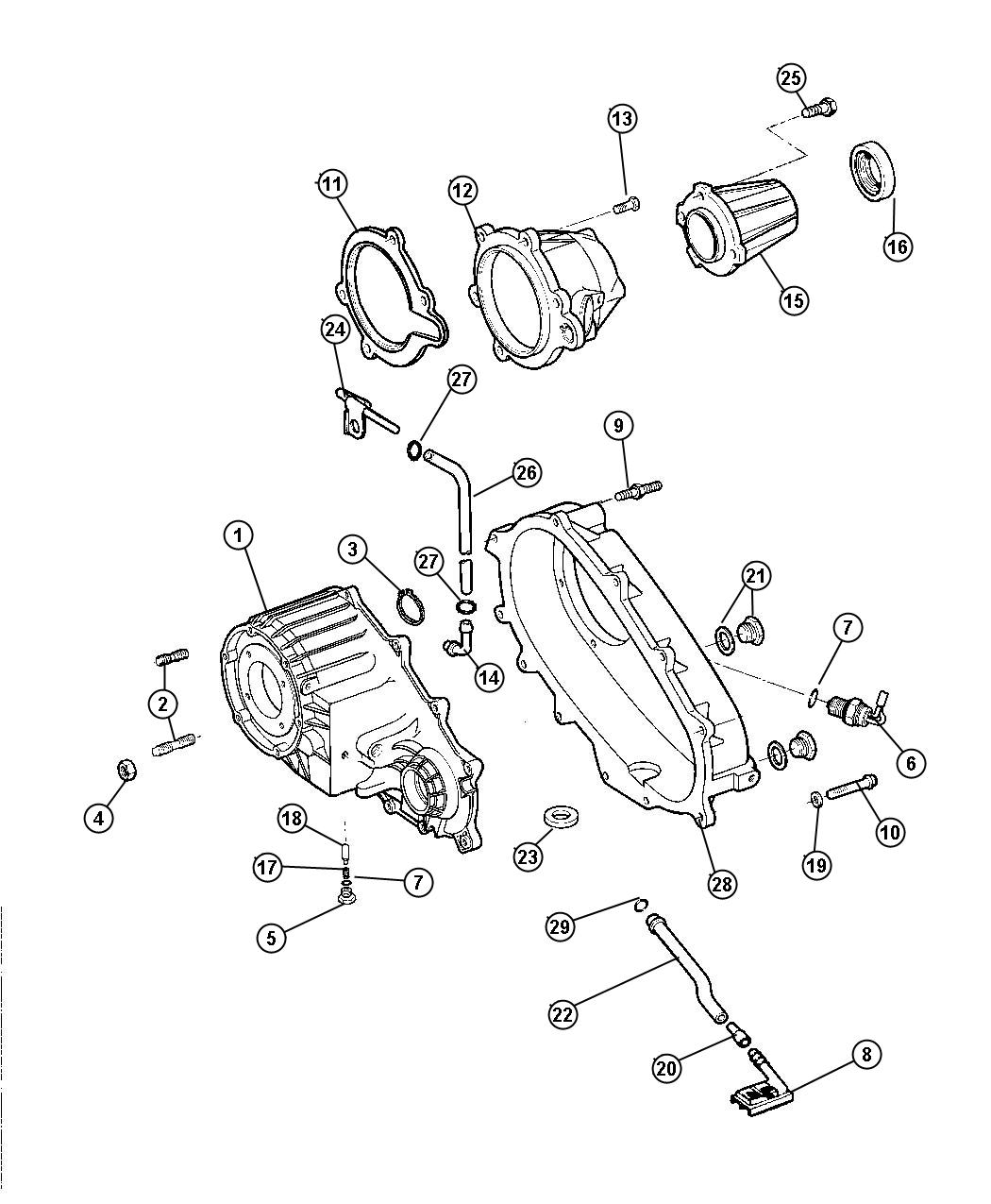 Diagram Case And Related Parts (DHK)Shift on the Fly. for your Dodge Ram 3500  