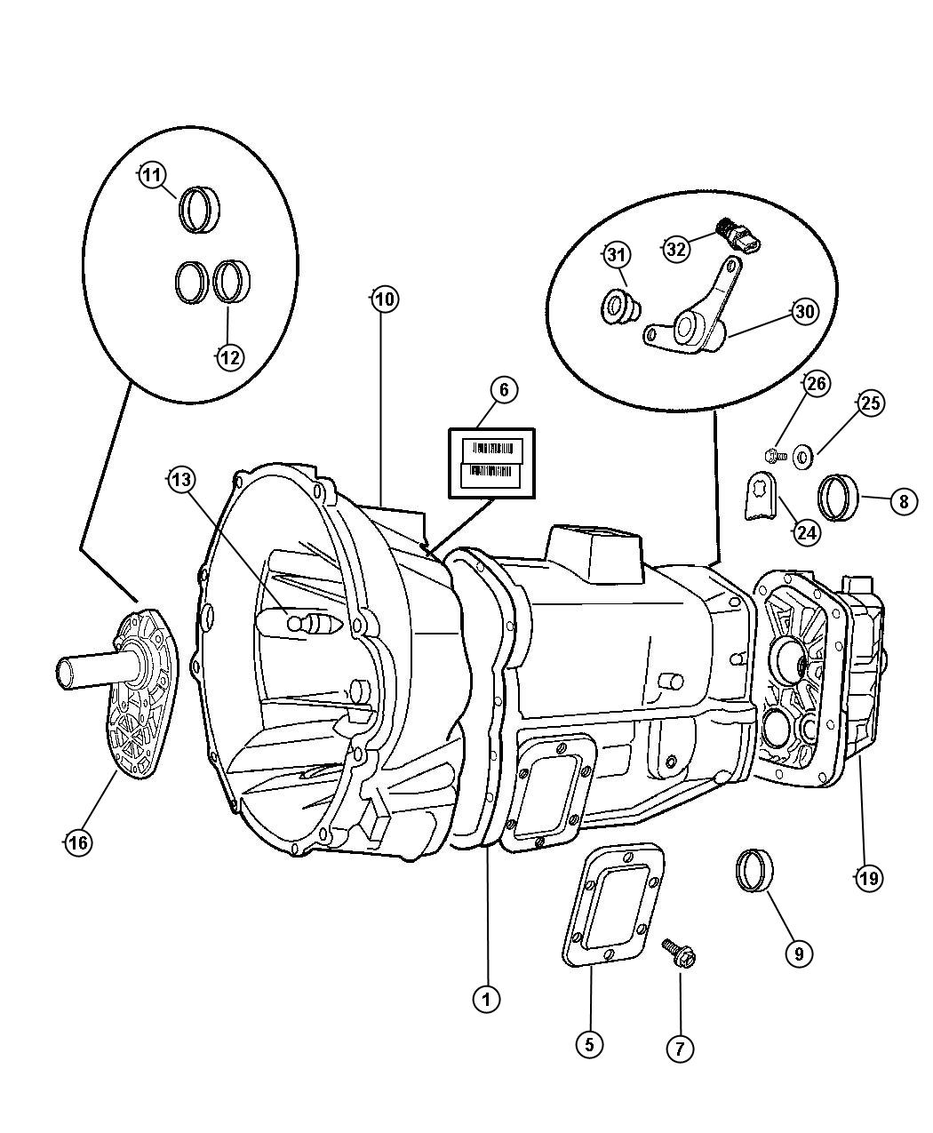 Diagram Case and Related Parts - 5600 6 Speed (DEE). for your Dodge Ram 2500  