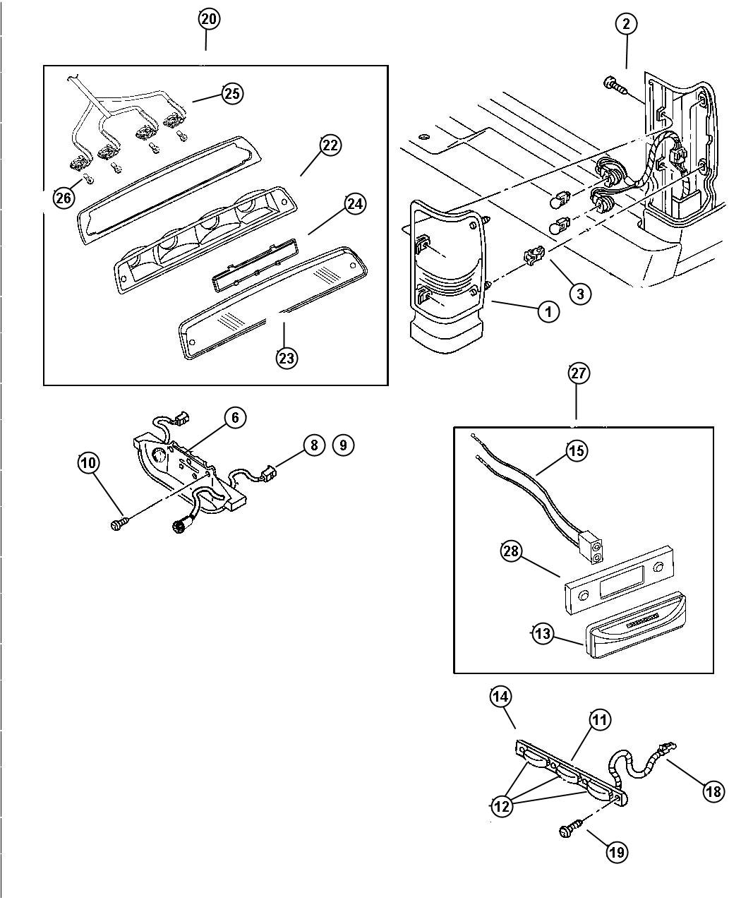 Diagram Lamps Rear. for your Dodge Ram 2500  