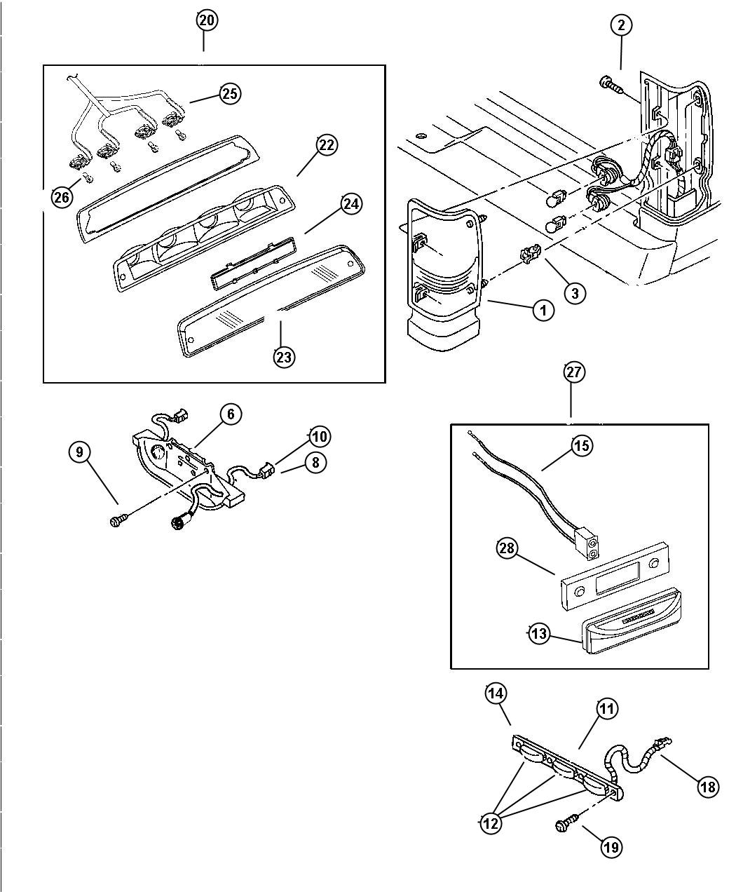 Diagram Lamps Rear. for your Dodge Ram 2500  