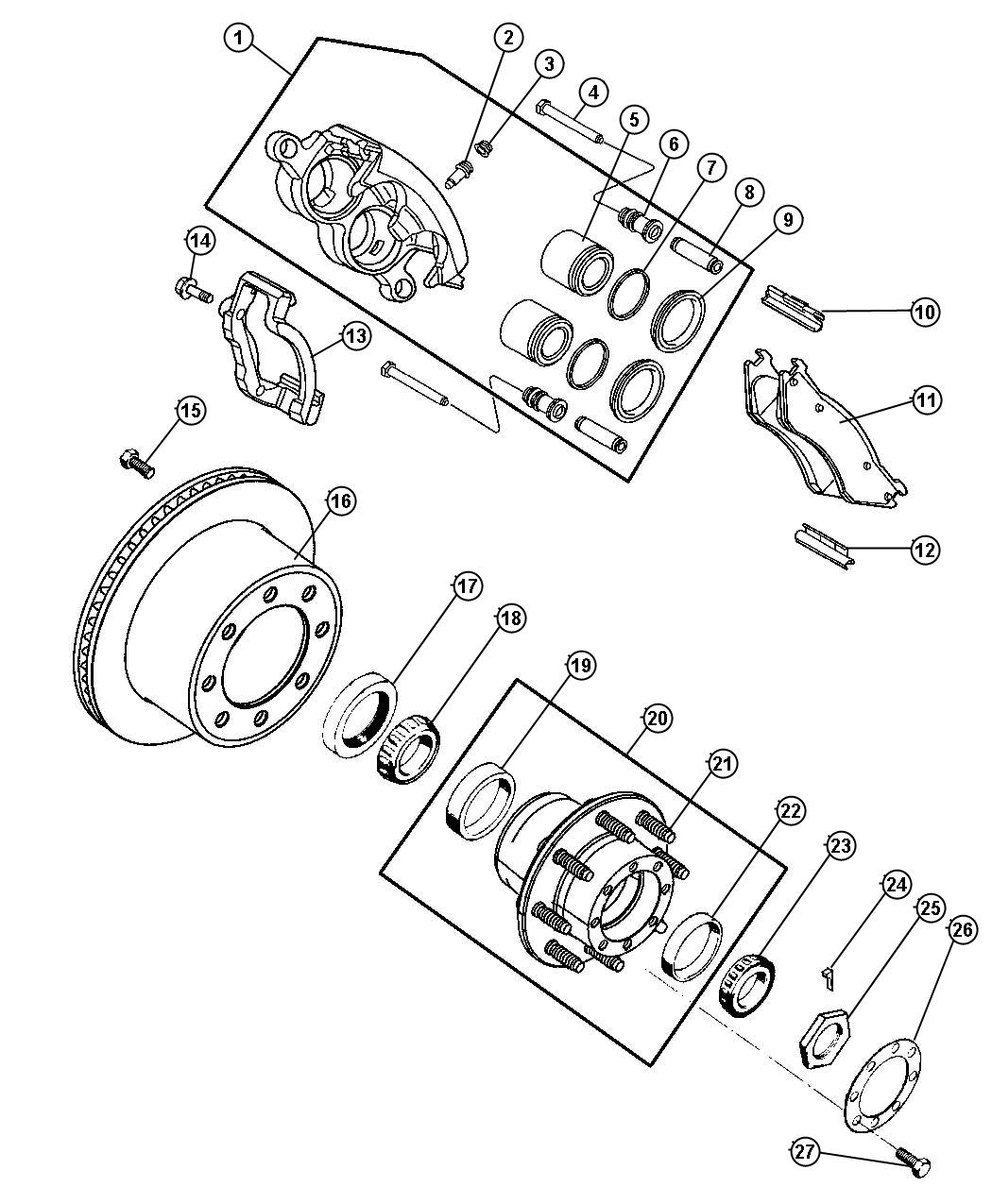 Disc,Bearings and Hub,Rear Brake,BE 2,3,7,8. Diagram