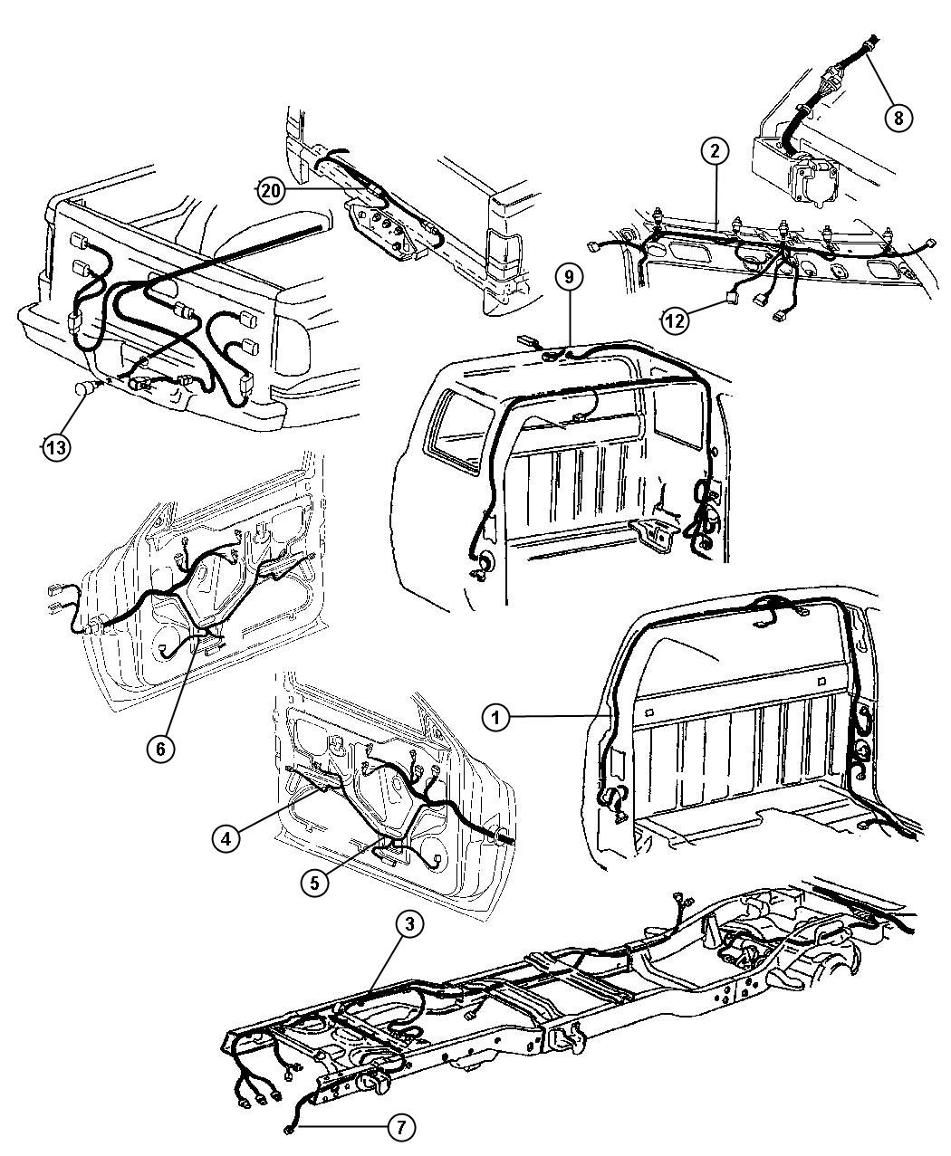 Diagram Wiring, Body and Accessories. for your Dodge Ram 1500  