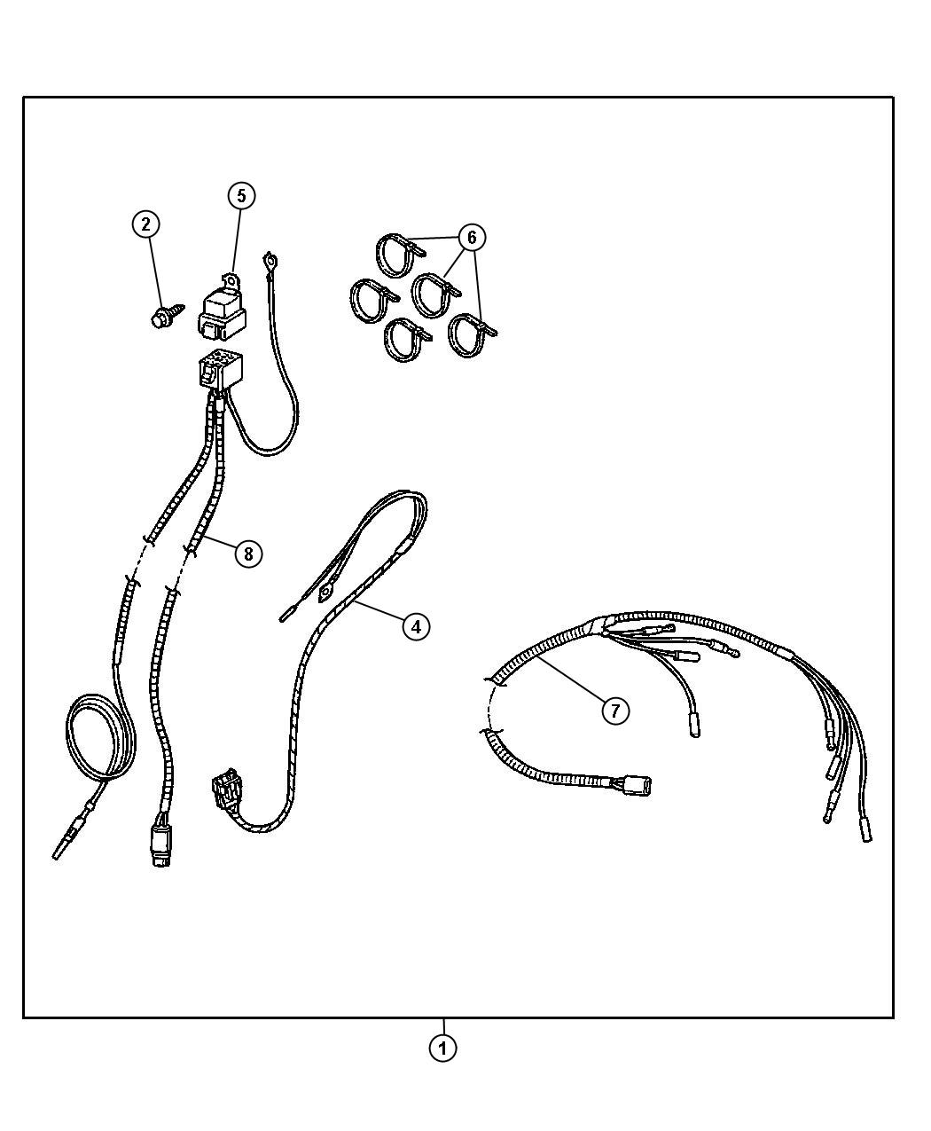 Diagram Installation Kit - Off Road Lamps. for your Dodge