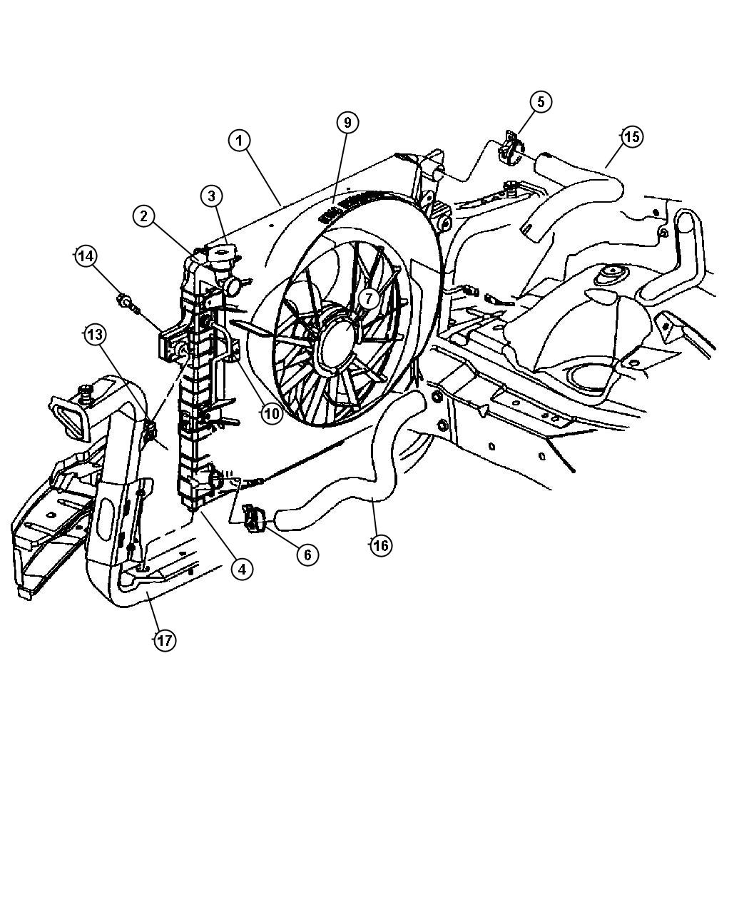 Diagram Radiator and Related Parts, ERH. for your Chrysler 300  M