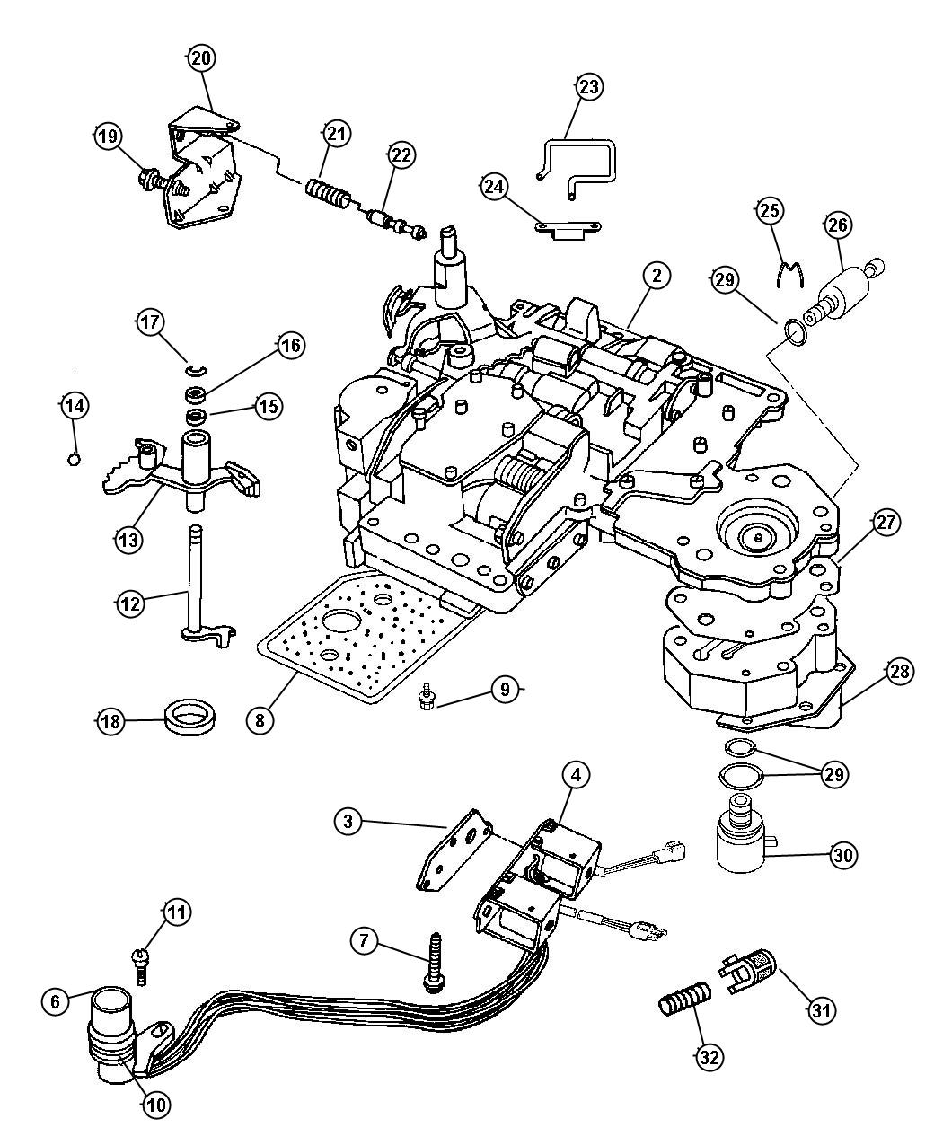 Diagram Valve Body (DGK). for your Jeep Grand Cherokee  