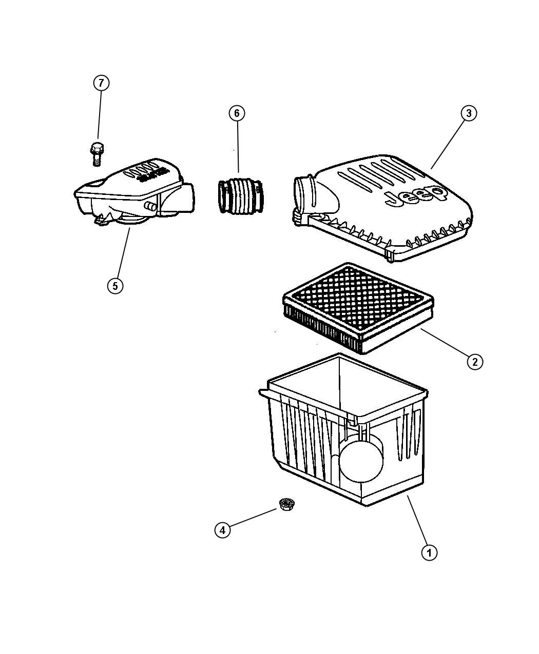 Diagram Air Cleaner (ERH). for your Jeep Grand Cherokee  