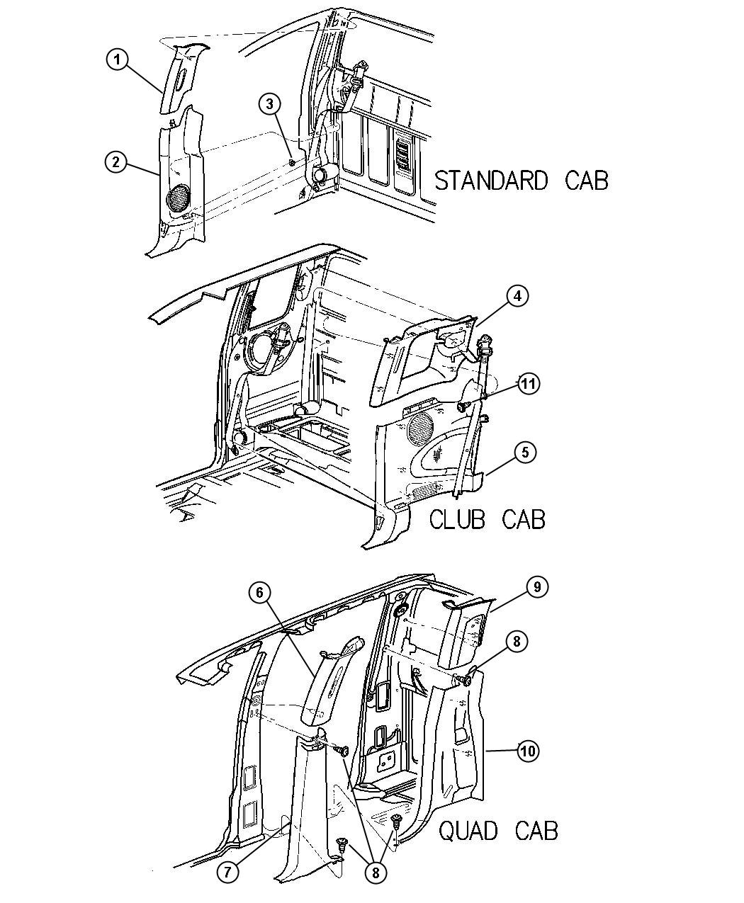 B-Pillars and C-Pillars. Diagram