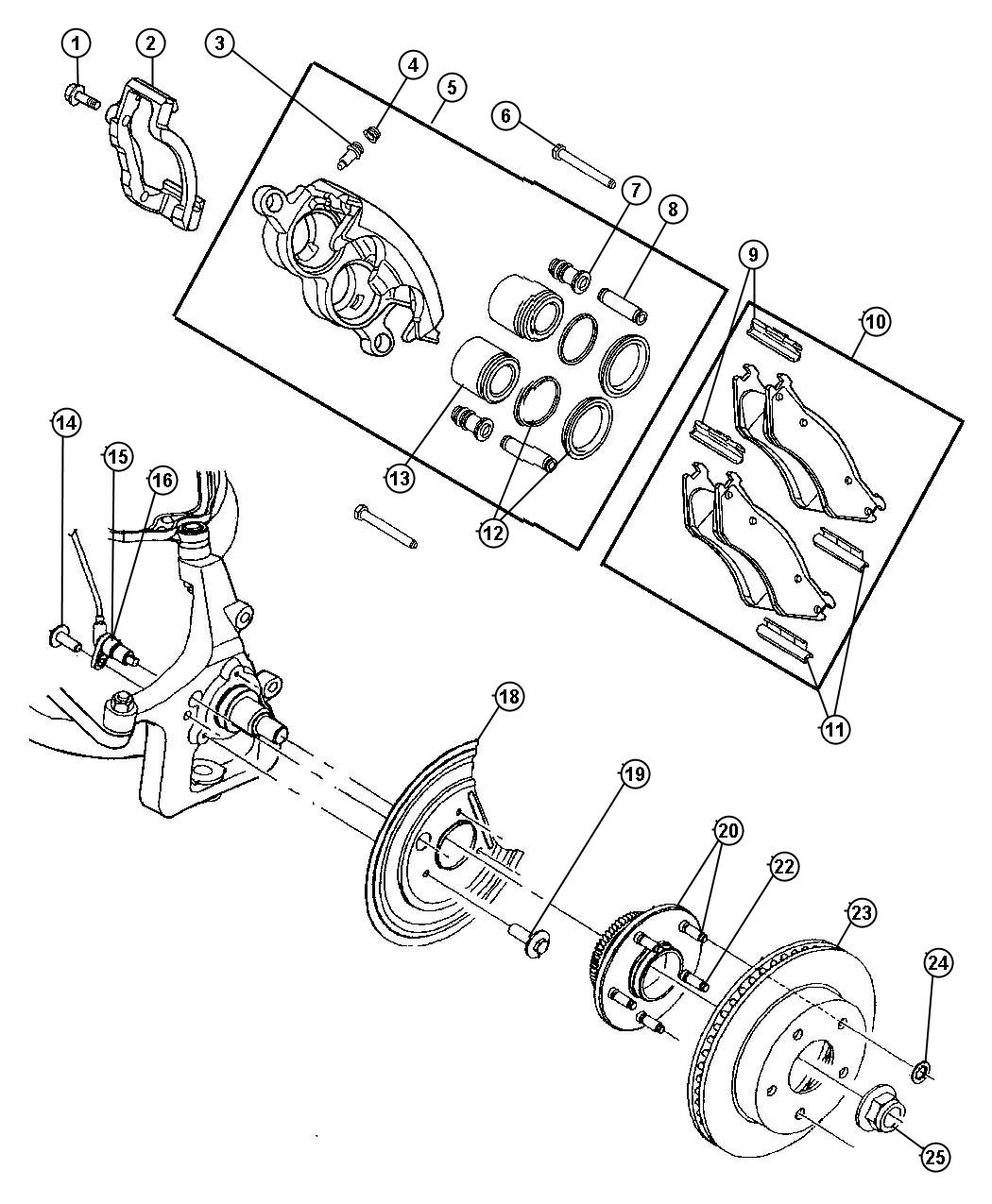 Diagram Brakes,Front,BR 1,6. for your Dodge Ram 1500  