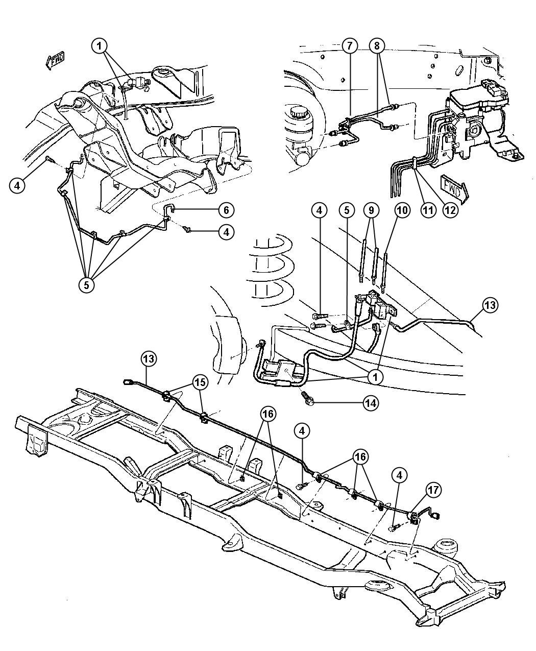 Diagram Lines And Hoses,Brake,Front and Chassis. for your 2004 Chrysler 300  M 