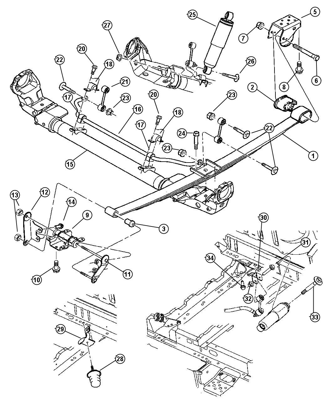 Diagram Suspension , Rear-All Wheel Drive. for your 2014 Dodge Grand Caravan   