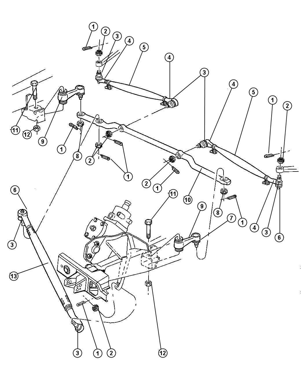 Steering Linkage-3500 LB. [[Front Axle,DJD]]. Diagram