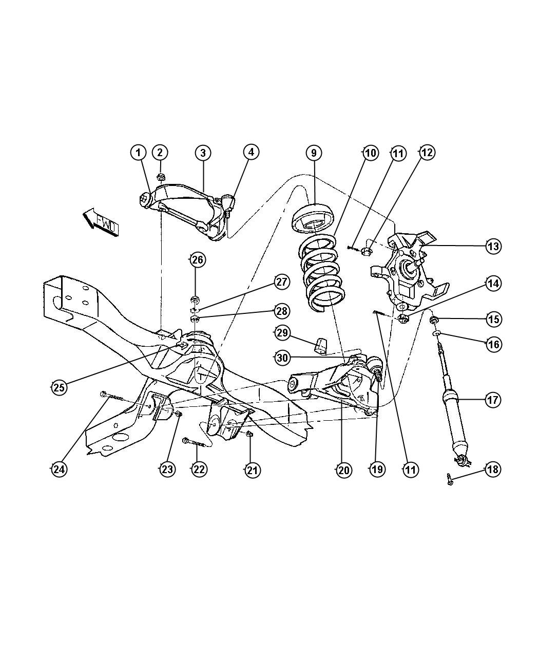 Diagram Suspension,Front,Control Arms,Springs,Shocks,Knuckles-AN 1. for your Dodge Dakota  