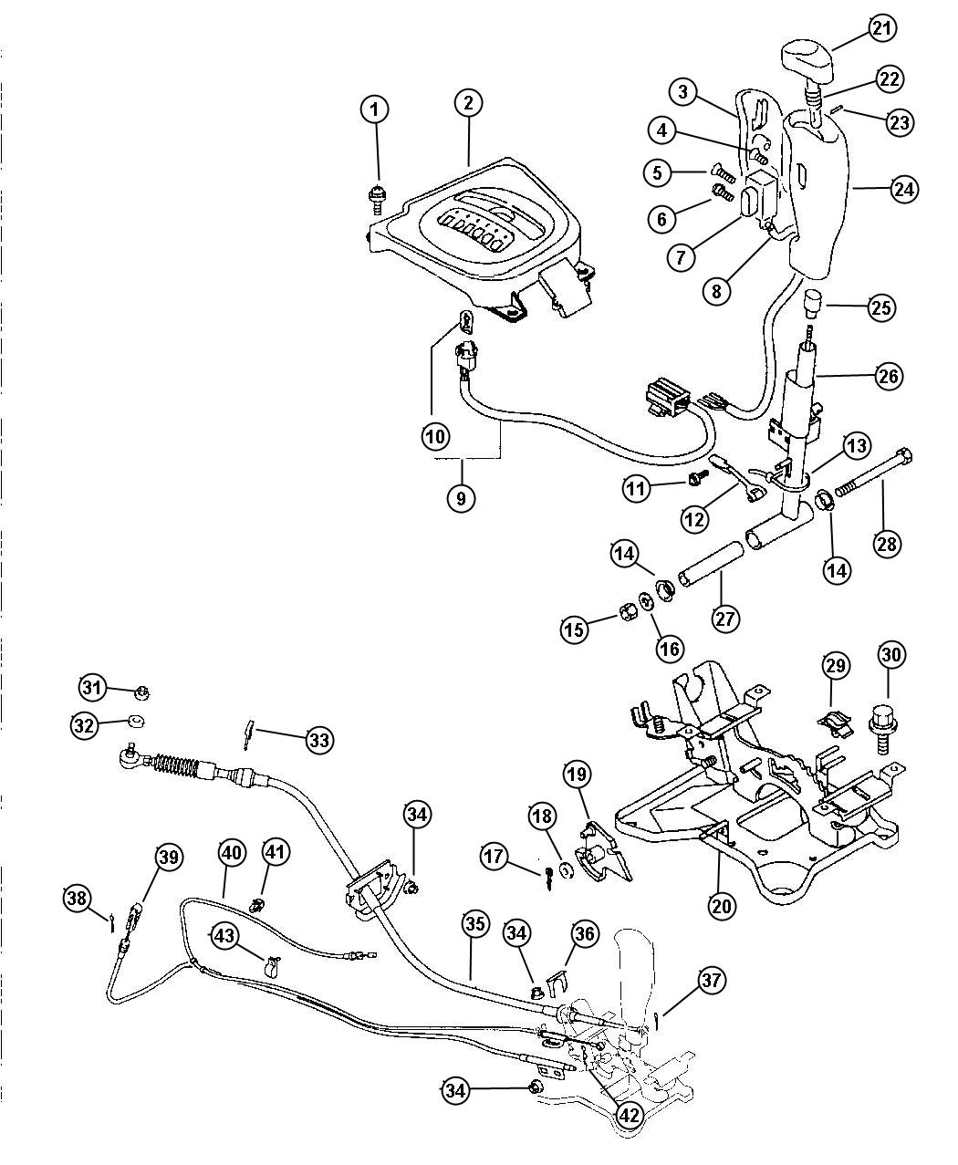 Diagram Controls, Gearshift, Automatic Transaxle. for your Chrysler 300  M