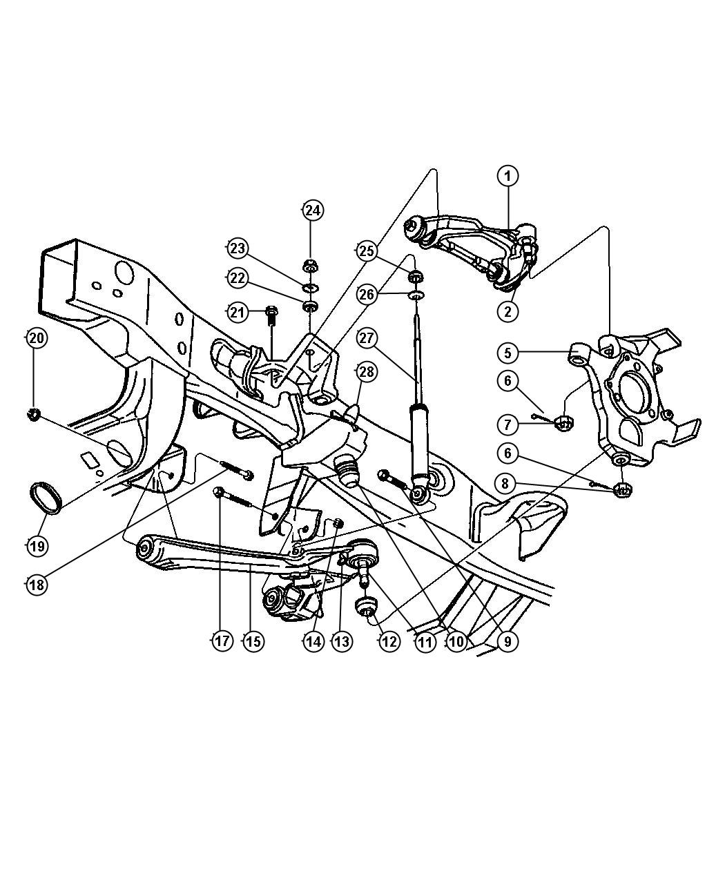 Suspension,Front,Control Arms,Shocks,Knuckles-AN 5. Diagram