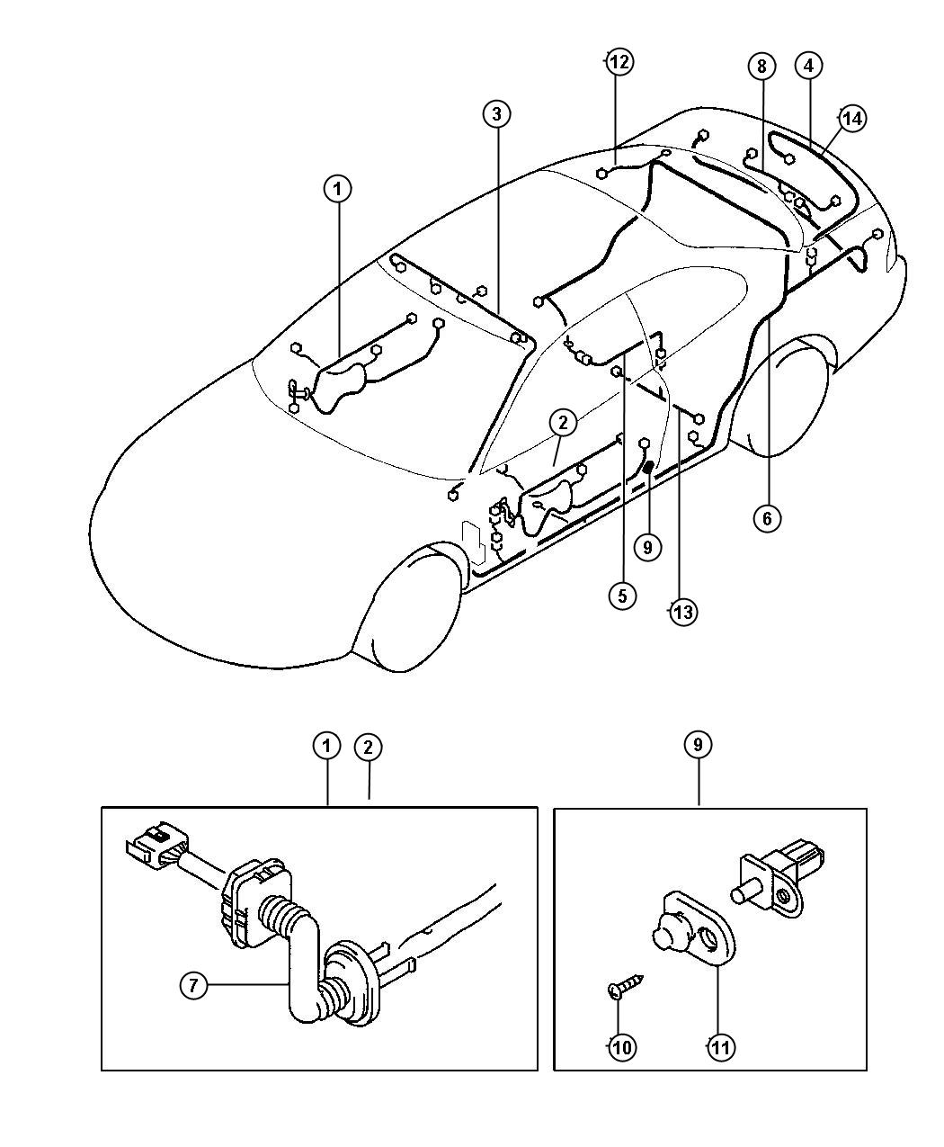 Wiring Body and Accessories. Diagram