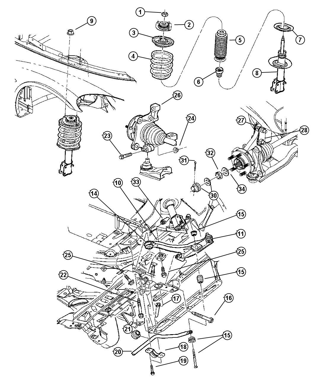 Diagram Suspension, Front. for your Jeep Patriot  