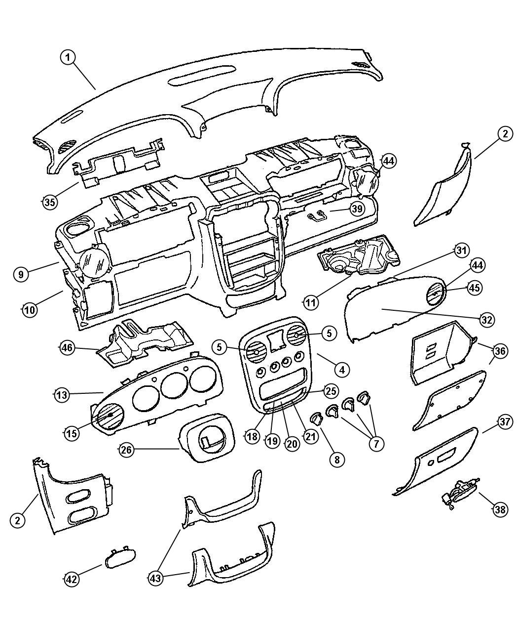 Diagram Instrument Panel. for your Chrysler PT Cruiser  