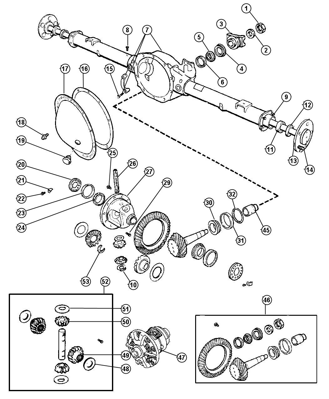 Diagram Axle,Rear,with Differential and Housing,Corporate 9.25 [CORPORATE 9.25 LD REAR AXLE]. for your 2008 Dodge Ram 5500   