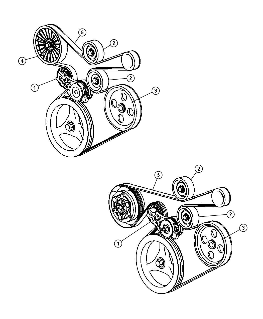 Drive Pulleys, 2.4L Engine. Diagram