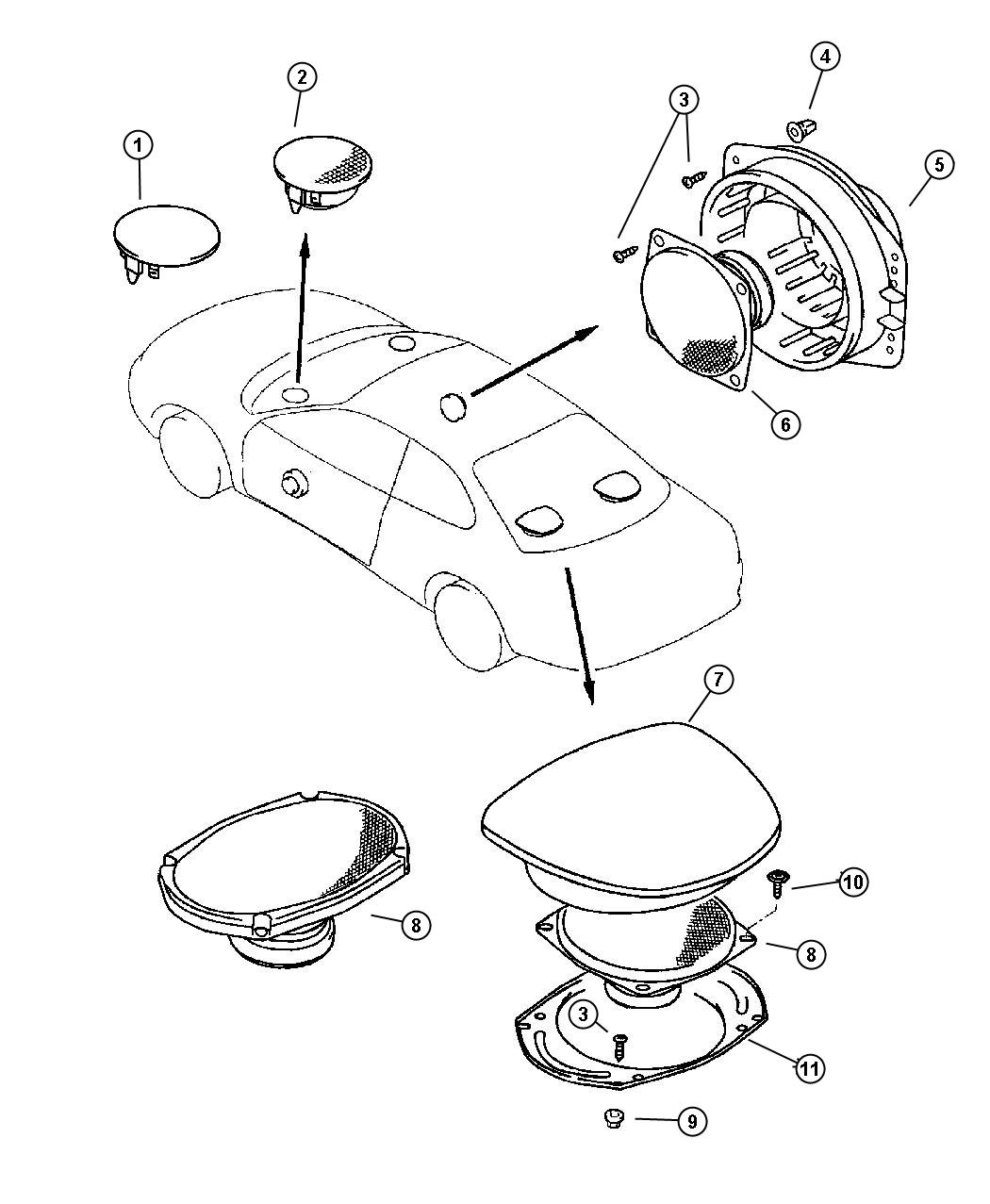 Diagram Speakers. for your Chrysler 300  M