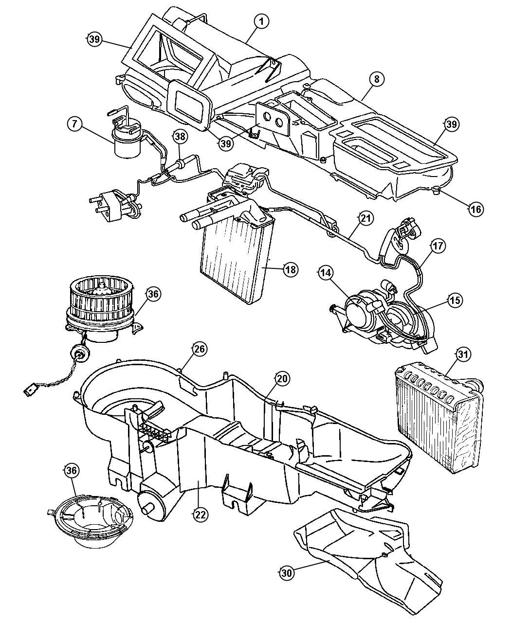 Diagram HEVAC Unit. for your 2002 Jeep Liberty   