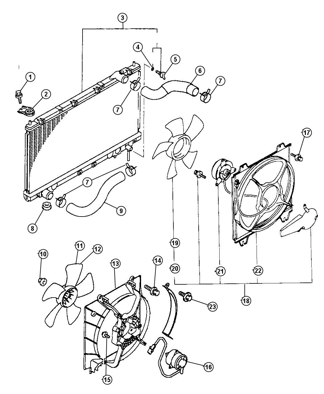 Diagram Radiator and Related Parts. for your Chrysler 300 M 