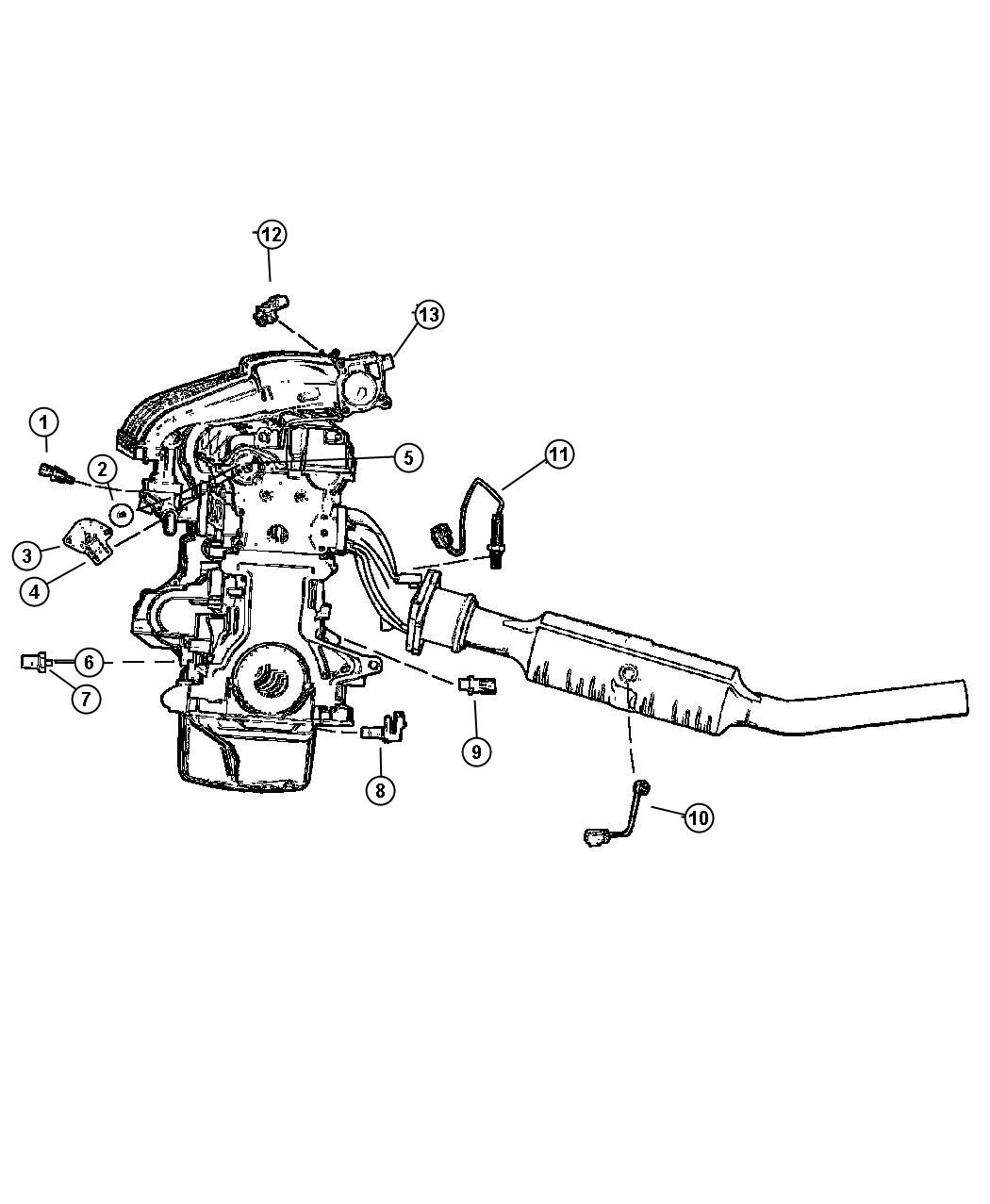 Diagram Sensors, Engine. for your 2013 Dodge Charger  R/T 