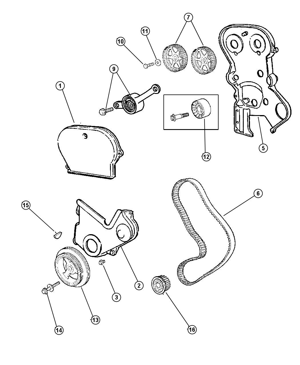 Timing Belt and Cover (ED1). Diagram