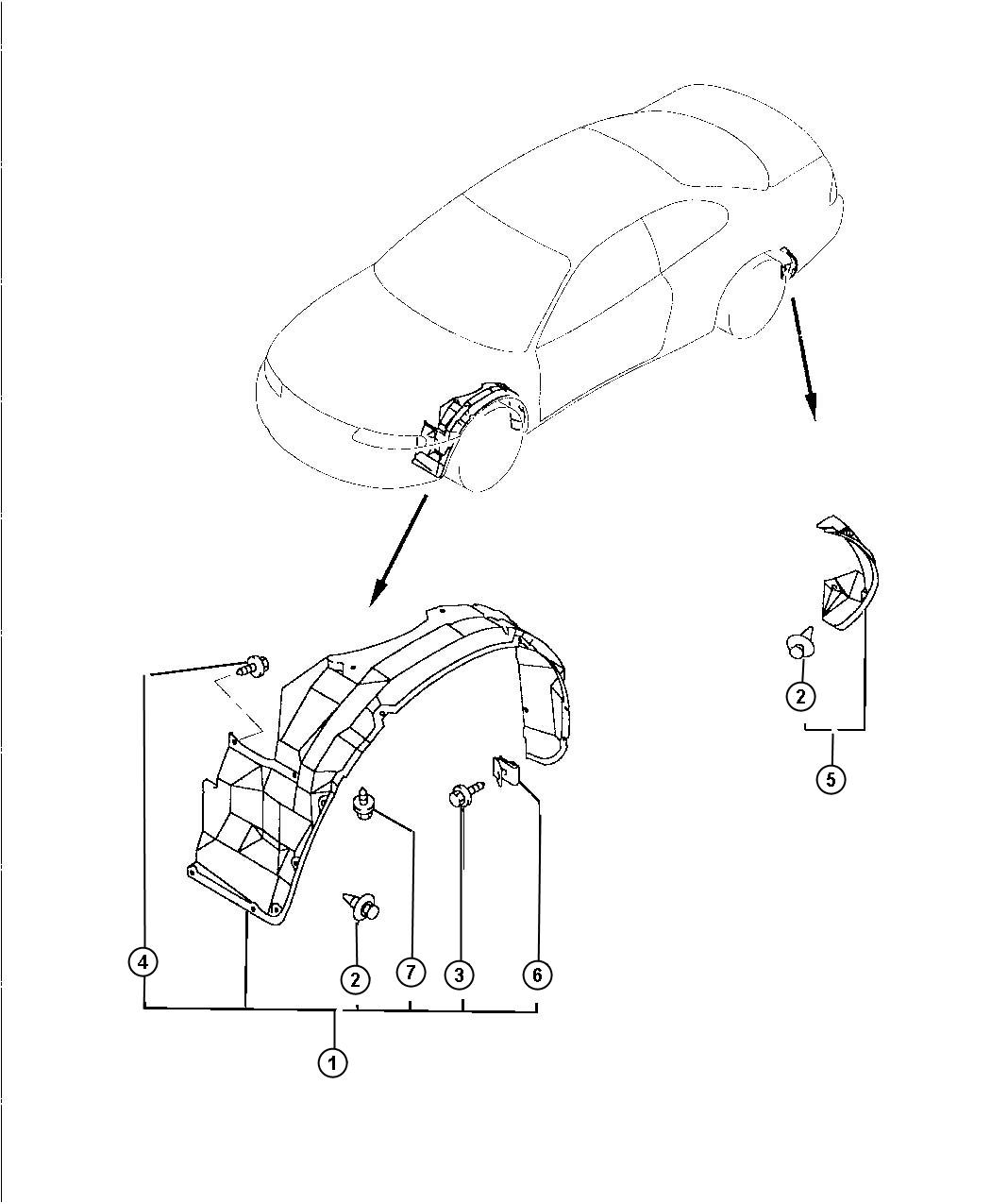 Diagram Splash Shields. for your Chrysler 300 M 