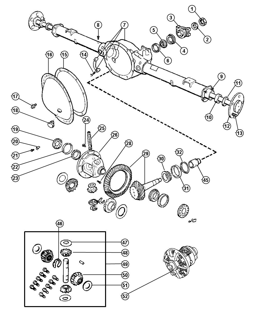 Diagram Axle,Rear,with Differential and Carrier,Corporate 8.25 [CORPORATE 8.25 REAR AXLE]. for your Dodge Ram 5500  