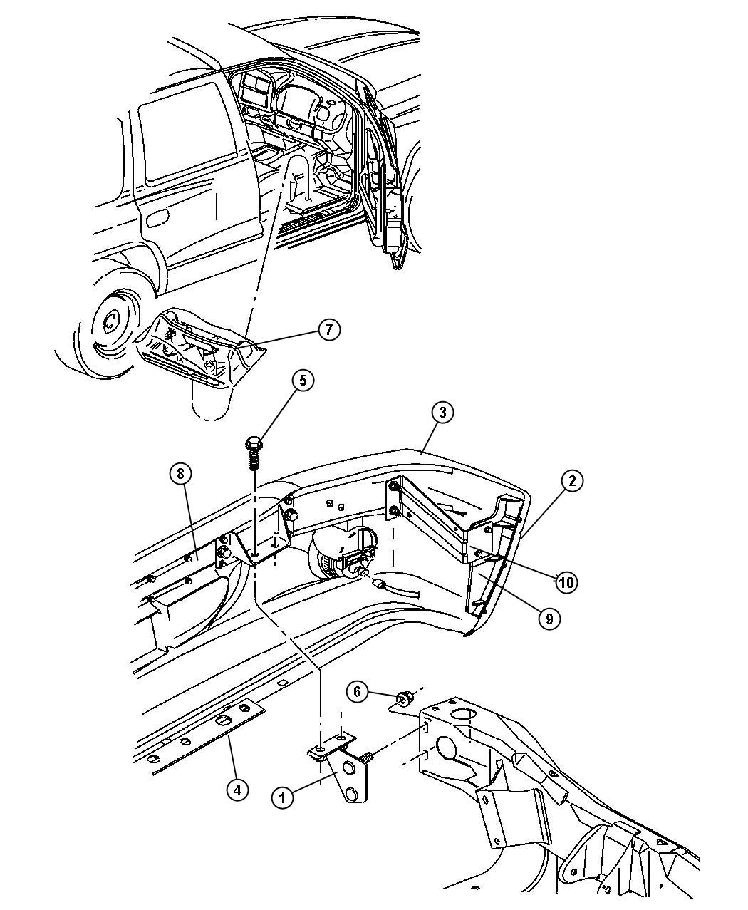 Diagram Bumper, Front. for your 2002 Chrysler 300  M 