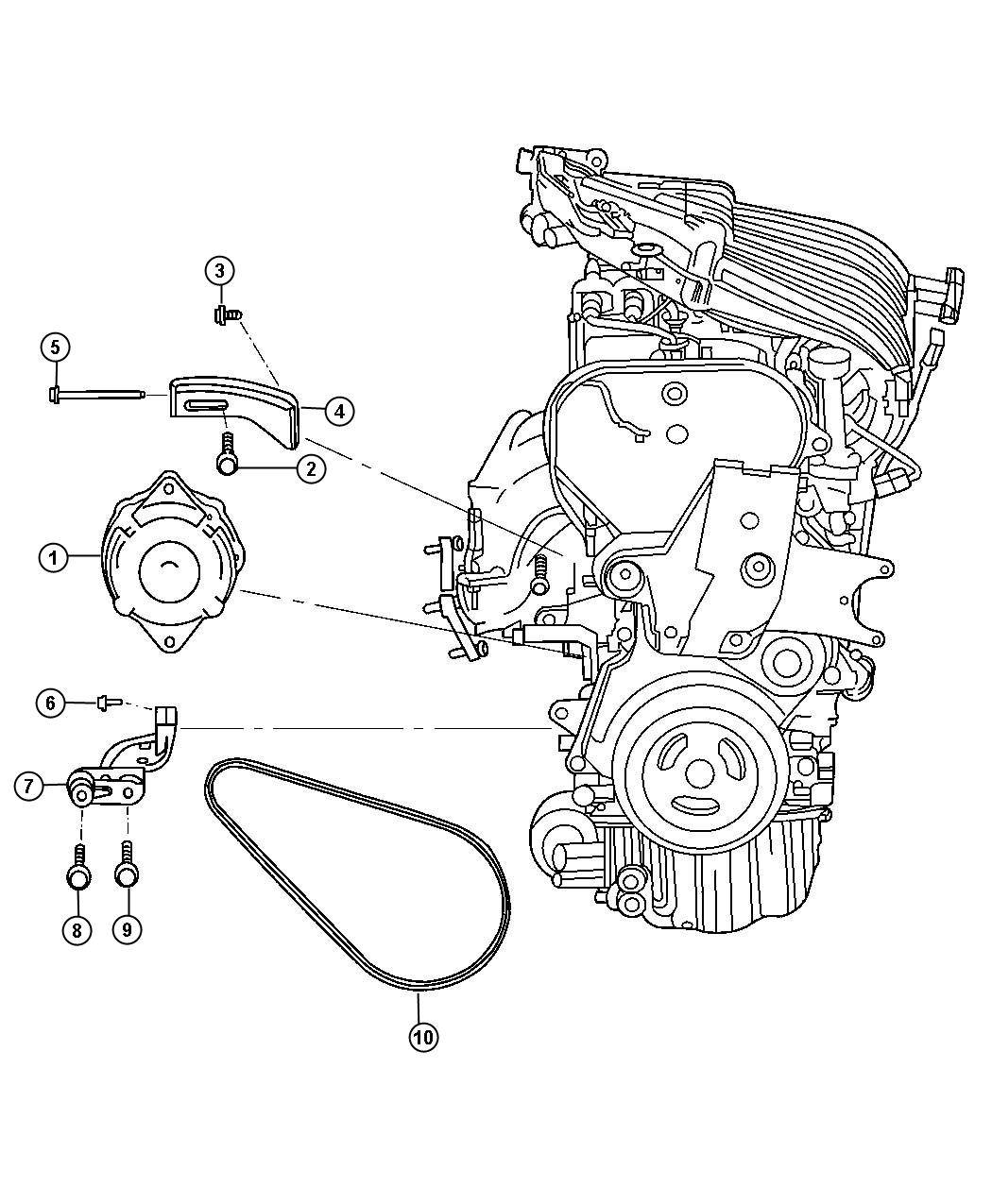 Diagram Alternator, [[2.4L-2.4L I4 DOHC 16V SMPI ENGINE]]. for your Dodge Grand Caravan  