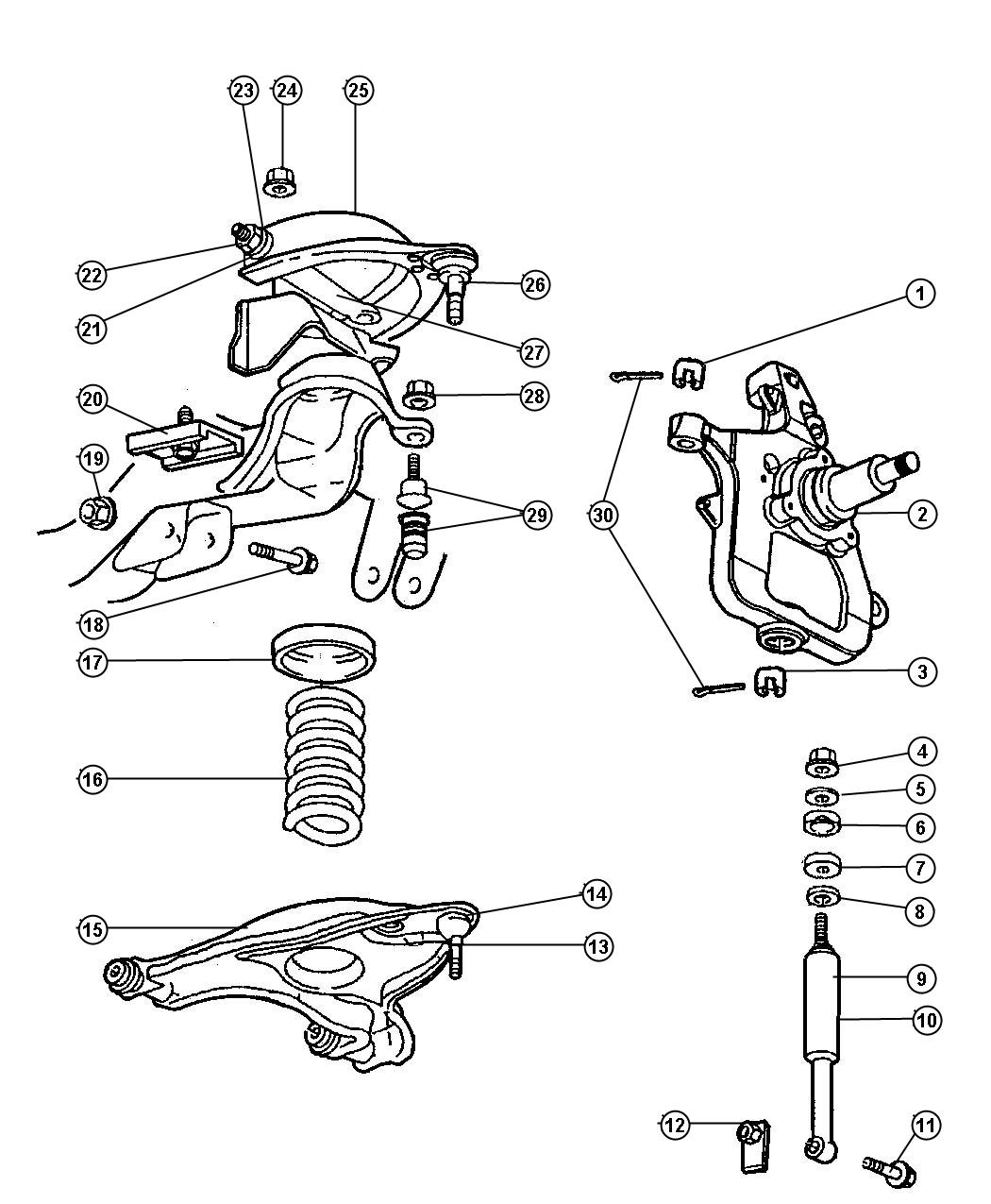 Upper and Lower Control Arms,Springs and Shocks,BT 1,2 and BT 3 With [GVW/PAYLOAD RATING] Suspension. Diagram