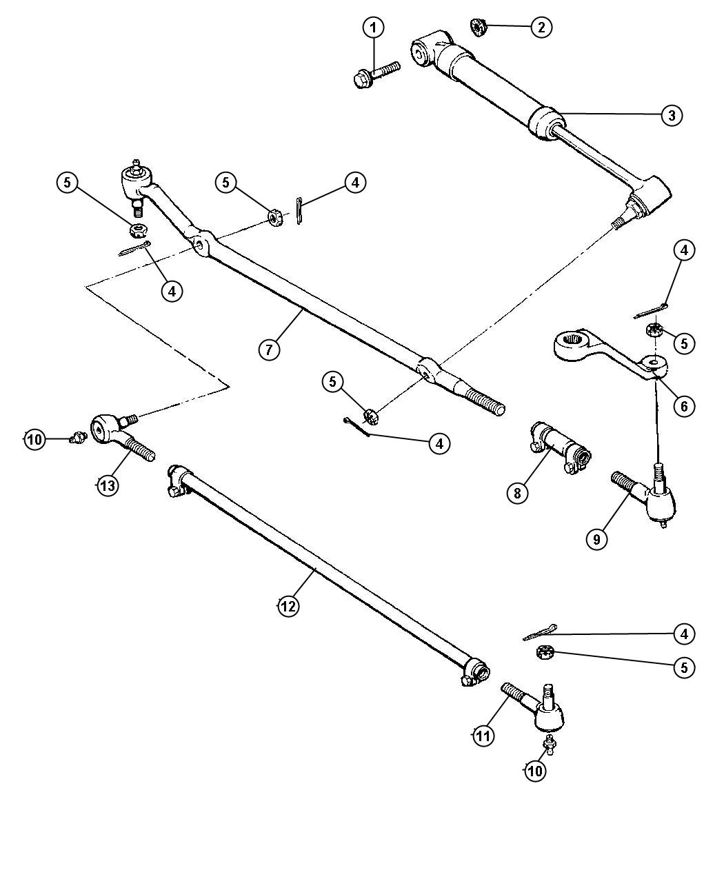 Diagram Linkage and Damper. for your Jeep Cherokee  