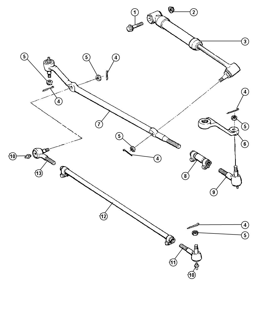 Diagram Linkage and Damper. for your Jeep Cherokee  