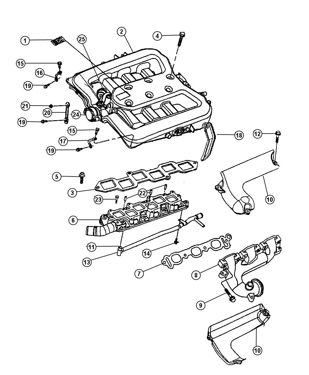 Chrysler Concorde Gasket. Intake plenum. Intake manifold - 04663851 ...