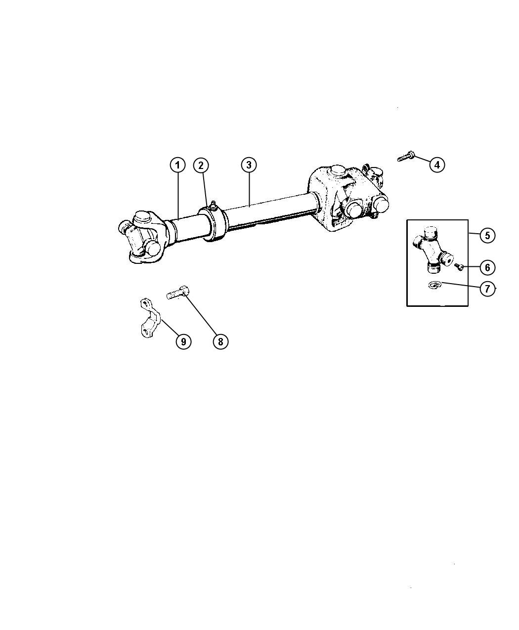 Diagram Propeller Shaft,Front. for your Jeep