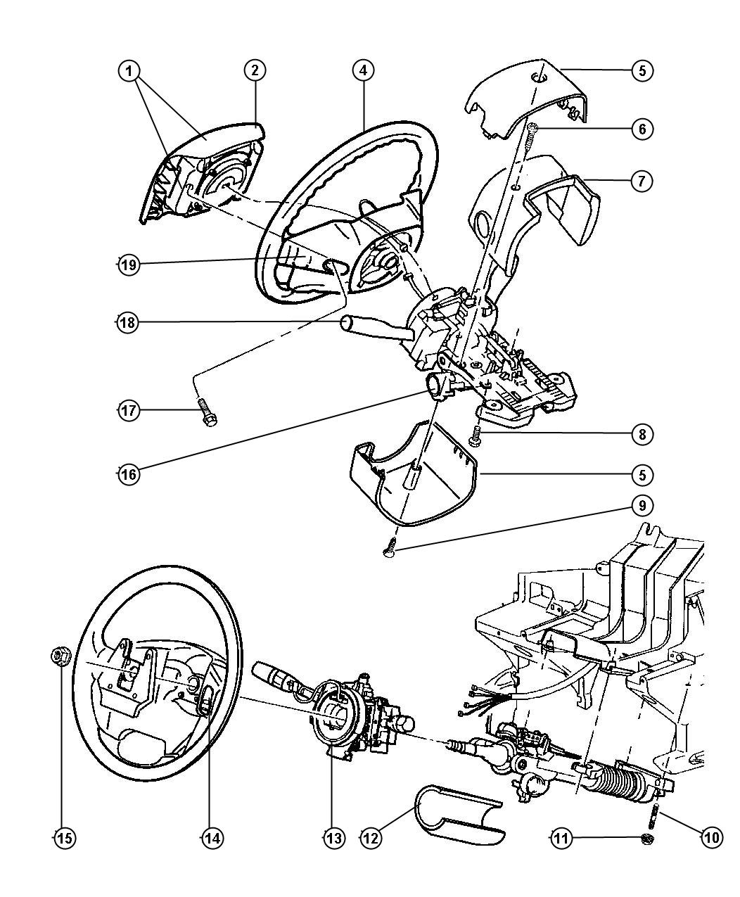 Diagram Steering Wheel Assembly. for your 2013 Jeep