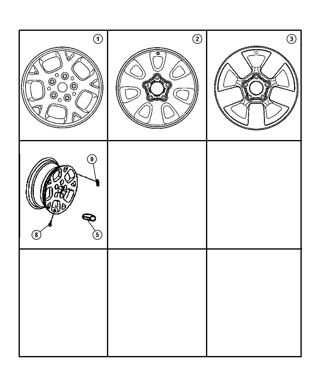 Diagram Wheels and Hardware. for your Jeep