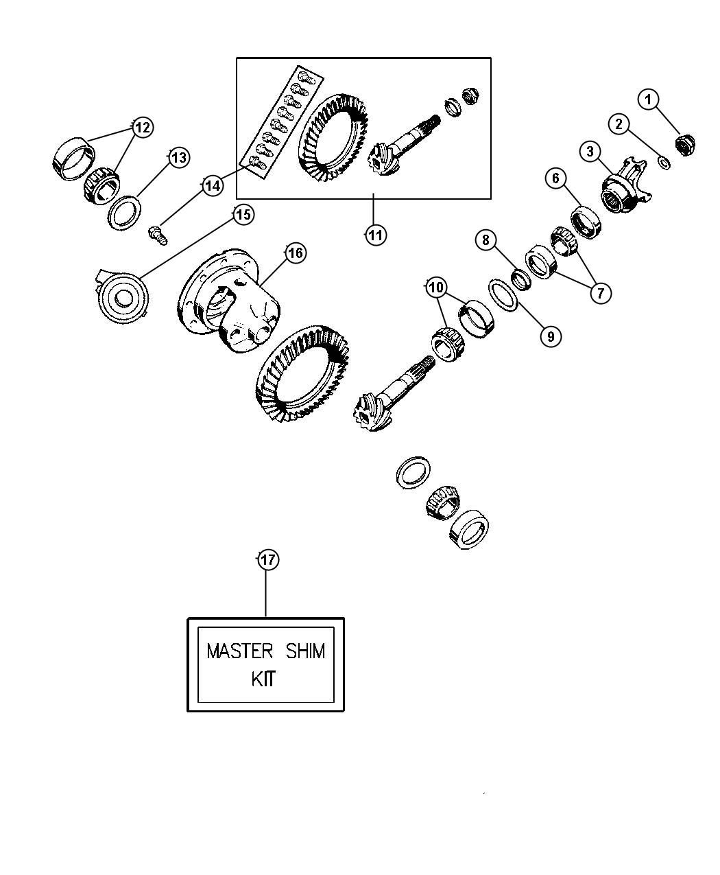 Diagram Differential,With Vari-Lok Progressive [VARI-LOK PROGRESSIVE REAR AXLE],Dana 44/226MM [Axle - Rear, Dana 44/226MM]. for your 2002 Jeep Grand Cherokee 4.7L V8 Limited 