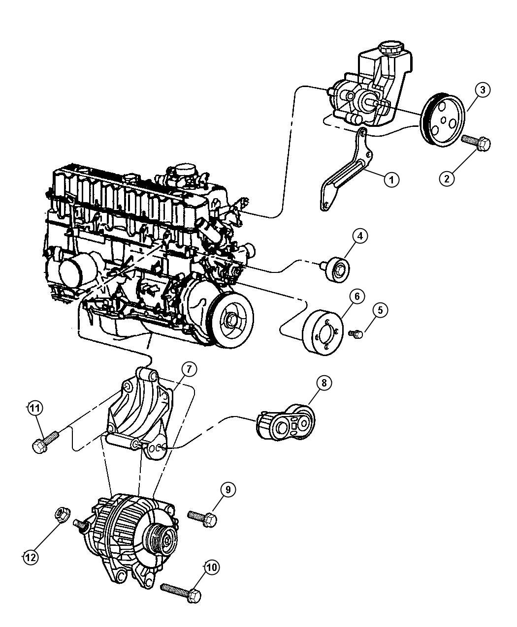 Drive Pulleys 4.0L Engine. Diagram