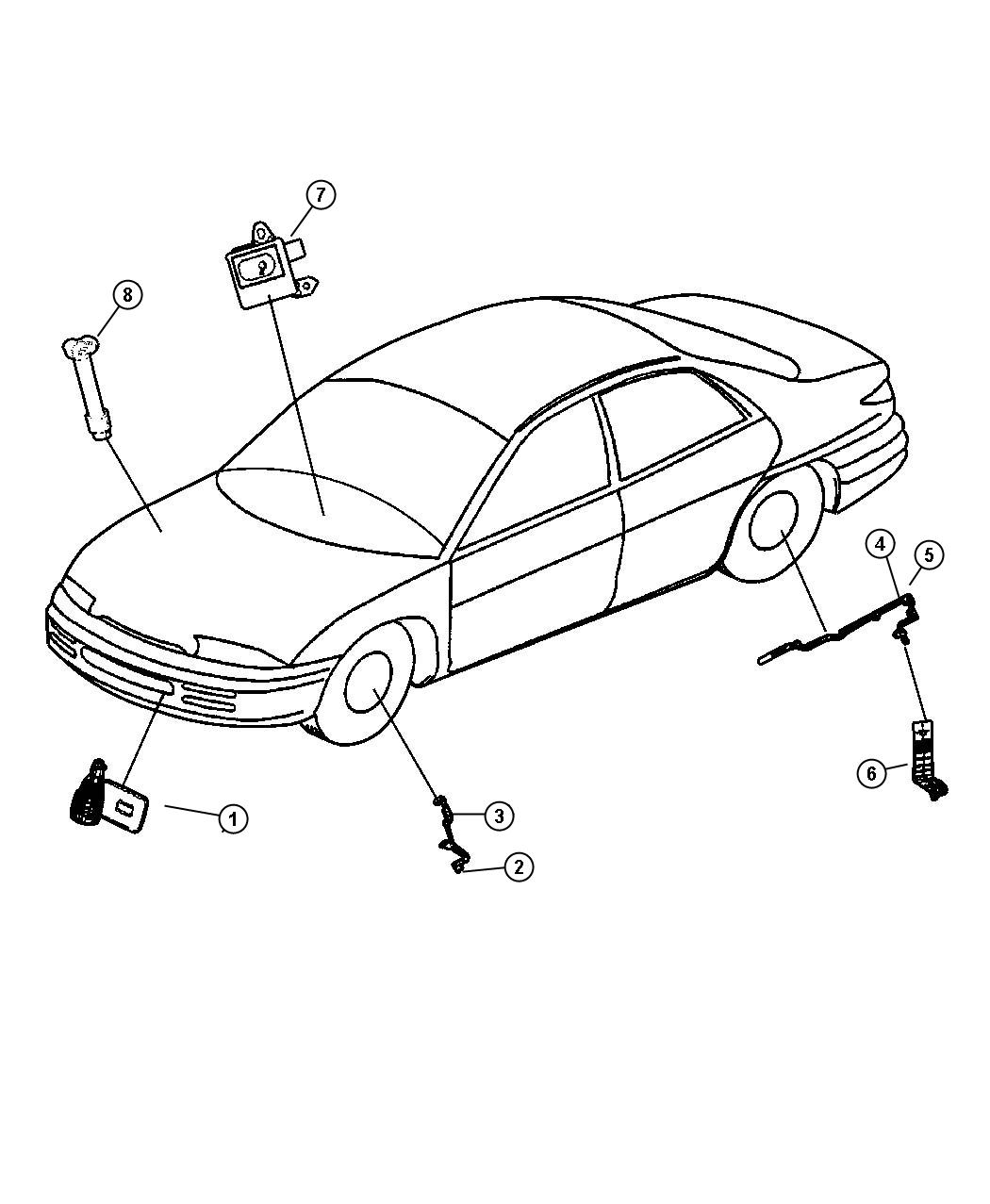 Diagram Sensors, Body. for your Chrysler Sebring  