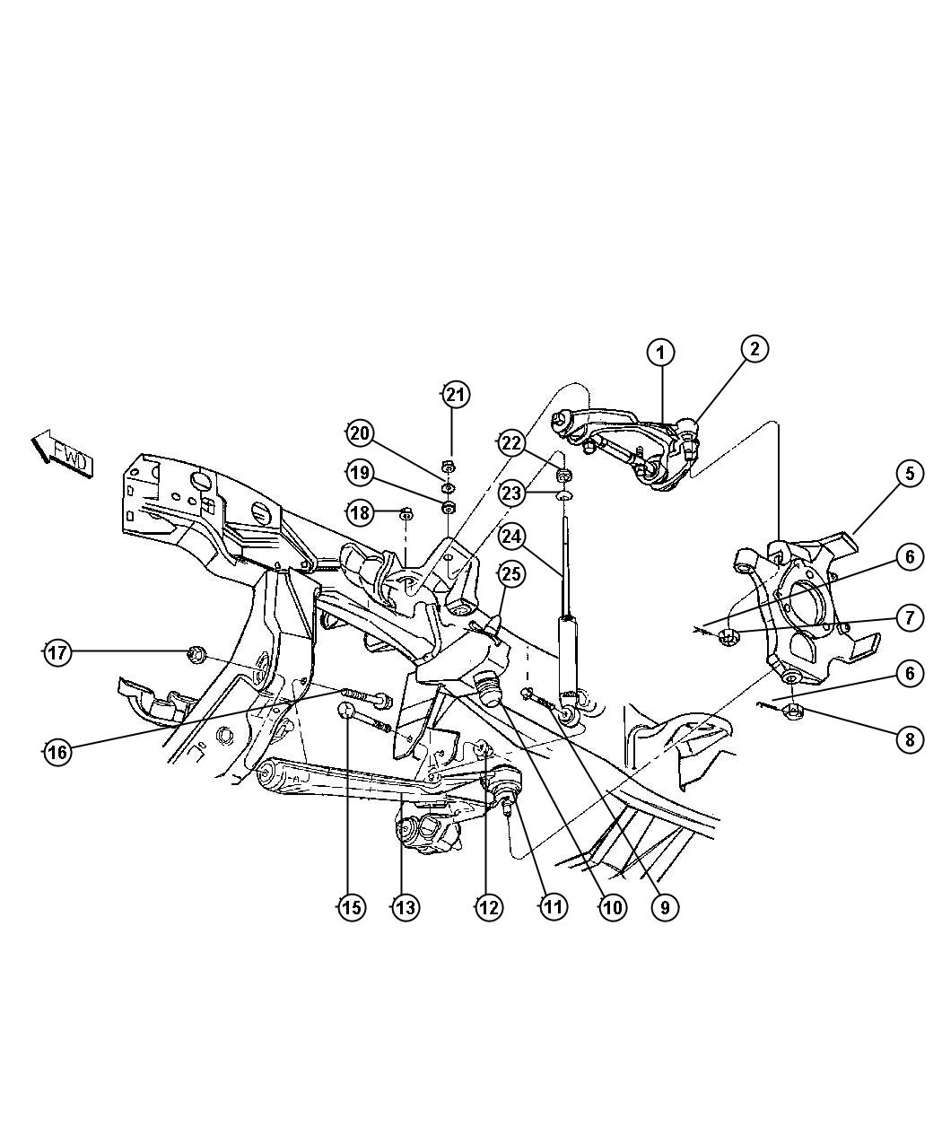 Suspension,Front,Control Arms,Shocks,Knuckles-AN 5. Diagram