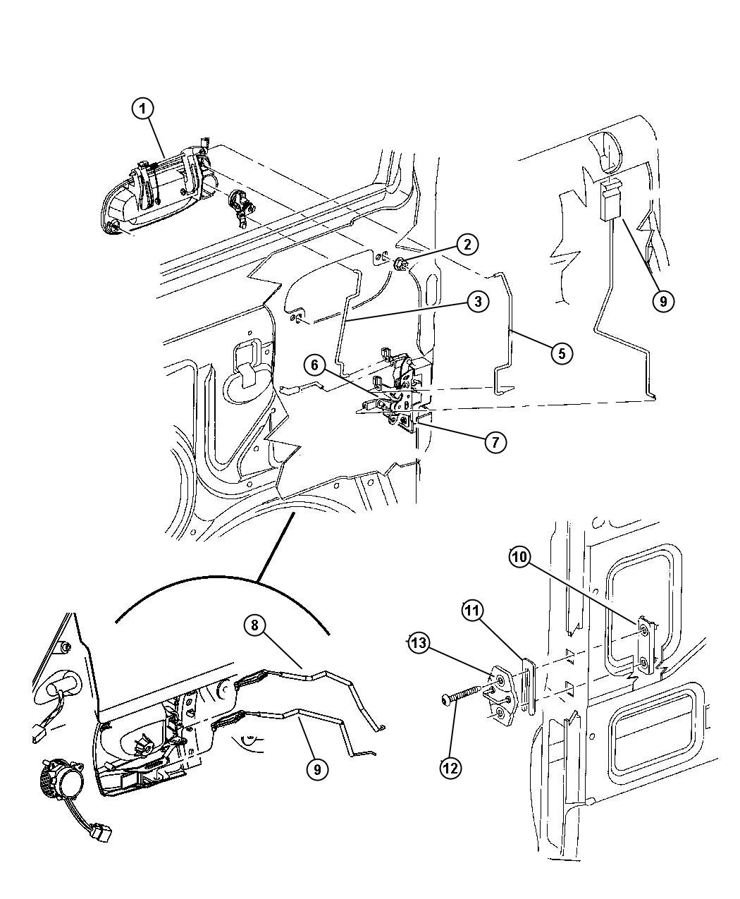 Door, Front Lock And Controls. Diagram