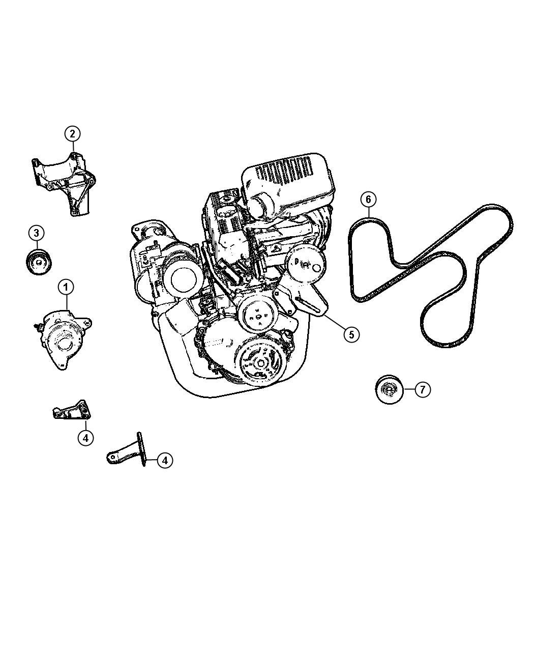 Alternator and Alternator Mounting [ALL 2.5L 4 CYL GAS ENGINES]. Diagram