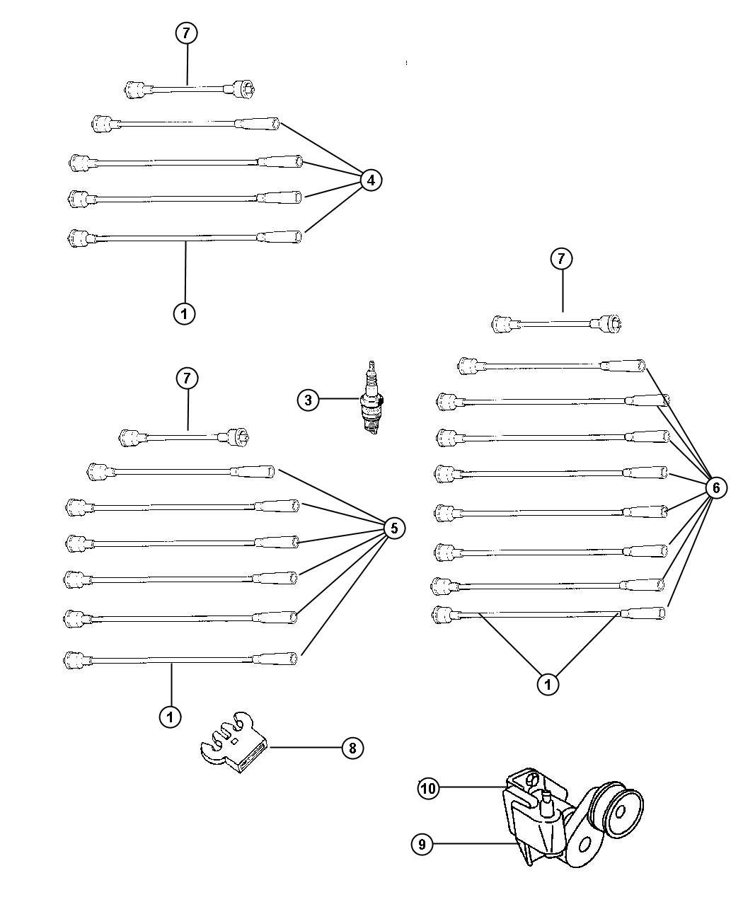 Diagram Spark Plugs - Cables - Coils. for your Chrysler 300  M