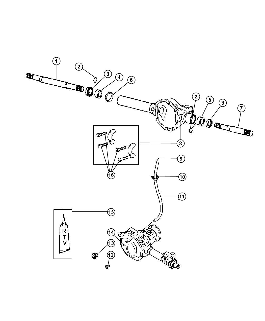 Diagram Axle Housing,Front,Corporate 8.25,DR 6. for your Chrysler 300  M