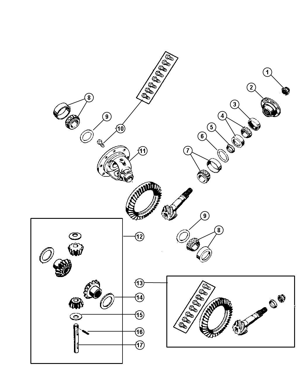 Diagram Differential,Front Axle,Coporate 8.25,DR 6. for your Dodge Ram 1500  