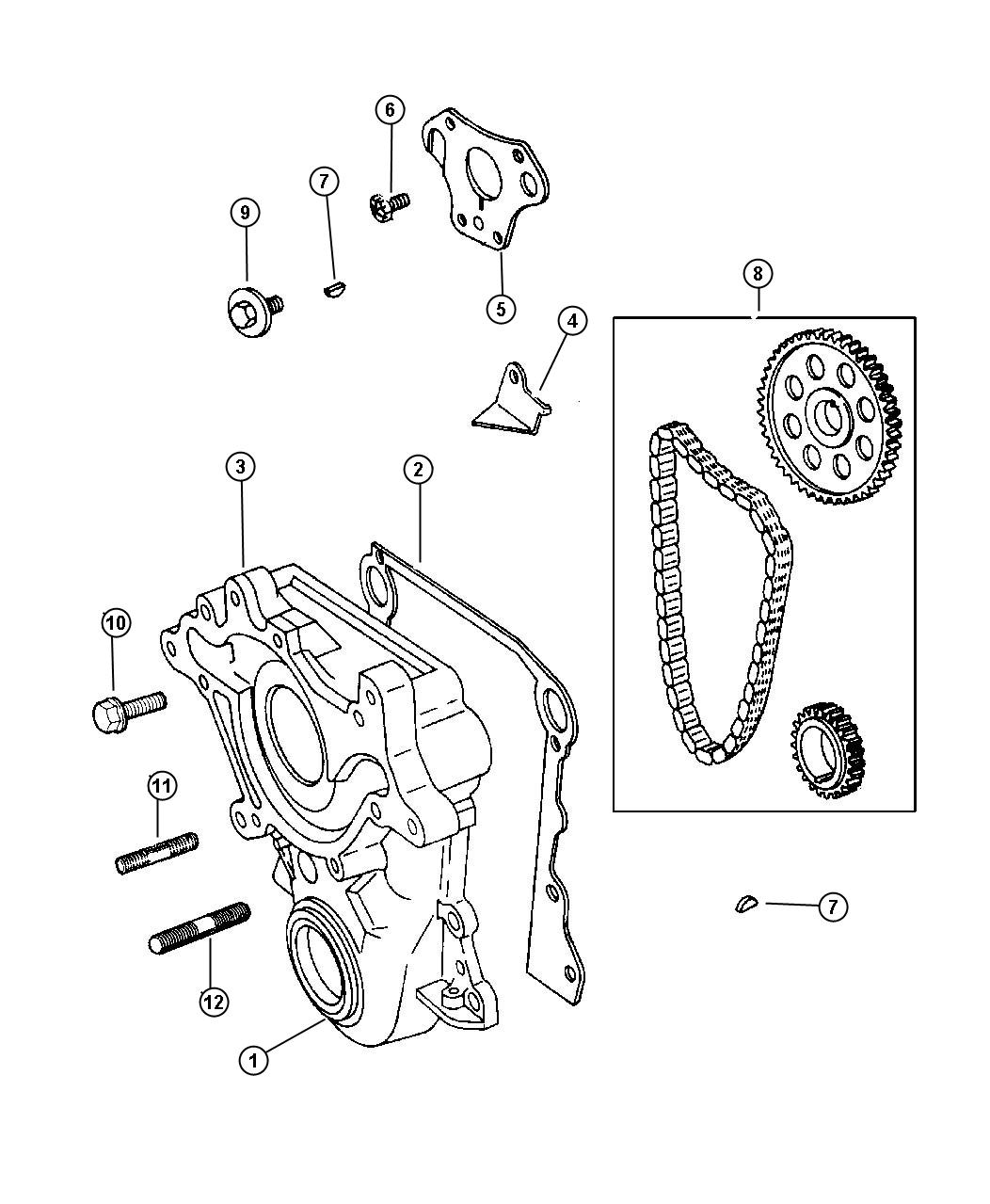 Diagram Timing Gear and Cover, 5.9L [Engine - 5.9L V8 MPI]. for your 2002 Dodge Ram 1500   