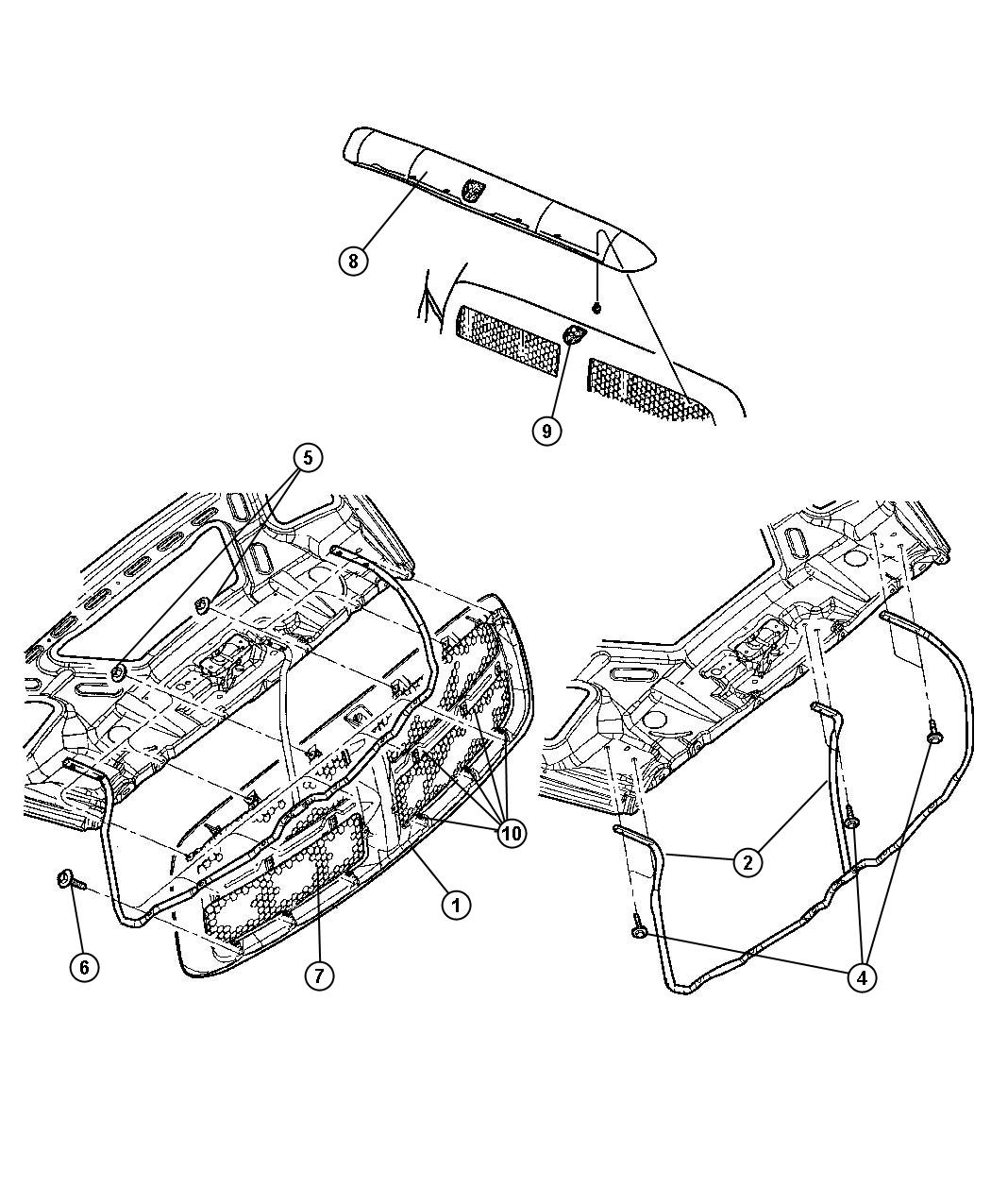 Diagram Grille And Related Parts. for your Dodge Ram 1500  